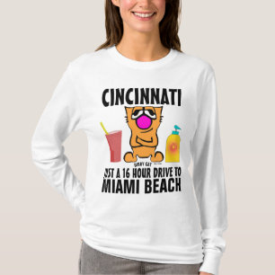 CINCINNATI TO MIAMI Gibby Cat Cartoon T-shirts