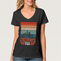 Cincinnati USA Ohio Retro Vintage Sunset Skyline C