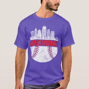 Cincinnati Vintage Baseball Distressed Men Women P T-Shirt