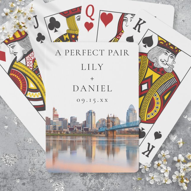 Cincinnati Wedding Perfect Pair Favour Playing Cards (Cincinnati Wedding Perfect Pair Favor Poker Cards)