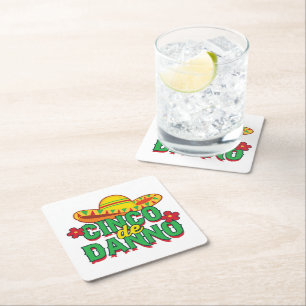 Cinco de Danno Fiest Square Paper Coaster