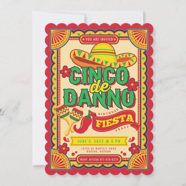 Cinco de Danno Fiesta Invitation (Front)
