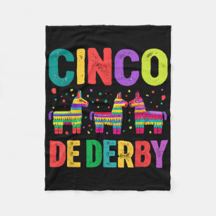 Cinco De Derby Shirt Funny Horse Racing Fiesta Tee Fleece Blanket