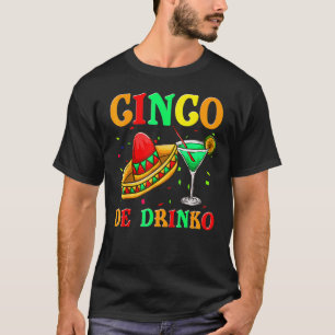 Cinco De Drinko Fiesta Women Men Sombrero Tequila  T-Shirt