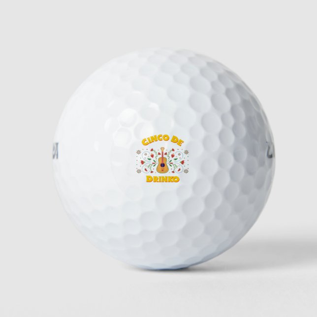 Cinco De Drinko Golf Balls (Front)