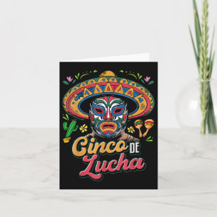 Cinco De Lucha, Luchador, Lucha Libre, Funny Cinco Card