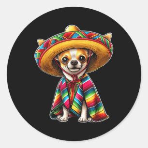 Cinco De Mayo 2025 Chihuahua Dog Lover Sombrero Ta Classic Round Sticker