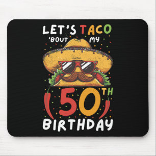Cinco De Mayo 50th Birthday Taco Age 50 Mexican Bi Mouse Pad