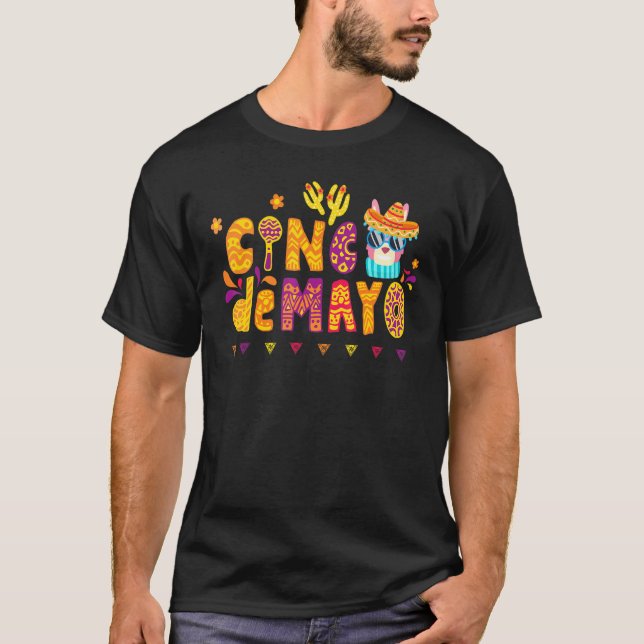Cinco De Mayo Alpaca Llama Funny Mexican Men Women T-Shirt (Front)