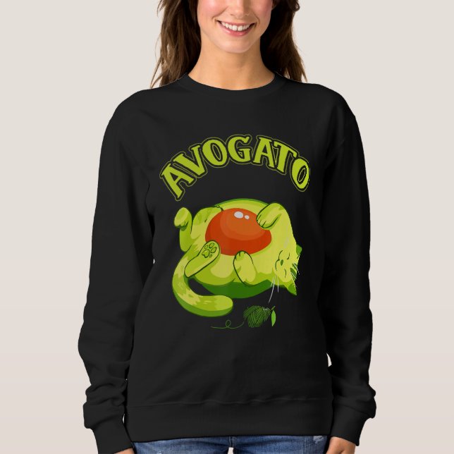 Cinco De Mayo   Avocado Mexico Meow Avogato Cat Sweatshirt (Front)