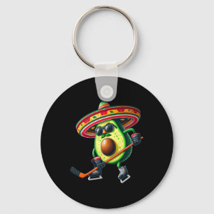 Cinco De Mayo Avocado Showing Hockey Skills Funny  Key Ring