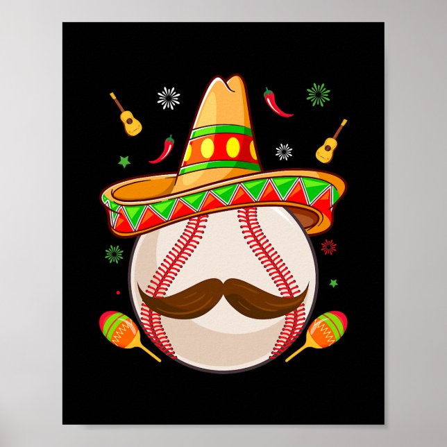 Cinco De Mayo Baseball Mum Mexican Fiesta Poster (Front)