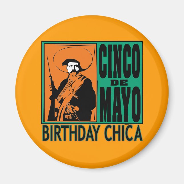 Cinco de Mayo Birthday Chica Magnet (Front)