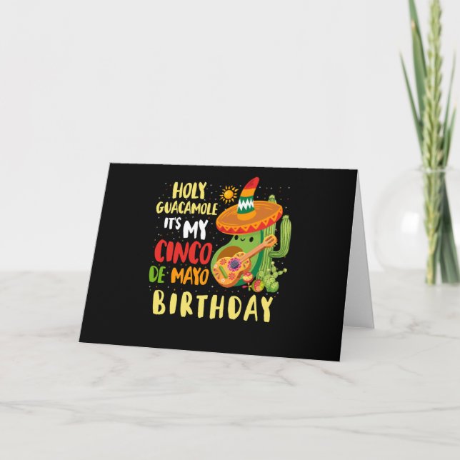 Cinco De Mayo Birthday Holy Guacamole Mexican Card (Front)