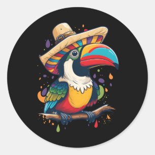 Cinco De Mayo Boys Mexican Sombrero Tucan Classic Round Sticker