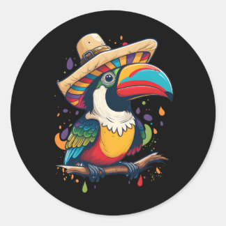 Cinco De Mayo Boys Mexican Sombrero Tucan  Classic Round Sticker