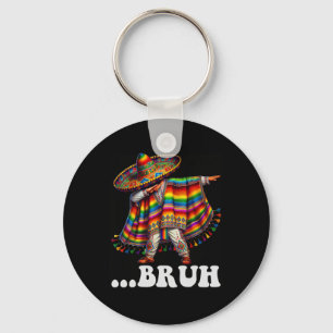 Cinco De Mayo Bruh Mexican Boy Dabbing Sombrero Po Key Ring