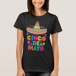 Cinco De Mayo Burritos  Mexico Tacos and Avocado   T-Shirt