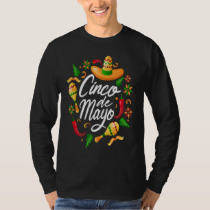 Cinco De Mayo Burritos  Mexico Tacos and Avocado   T-Shirt