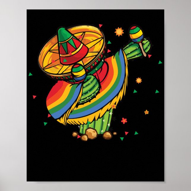 Cinco de Mayo Cactus Mexican Dabbing Poster (Front)