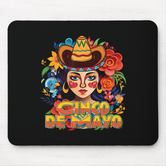 Cinco De Mayo Camisa Mexican Fiesta 5 De Mayo  Mouse Pad (Front)