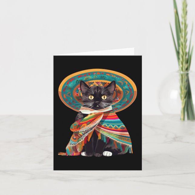 Cinco De Mayo Cat Design For Women  Card (Front)