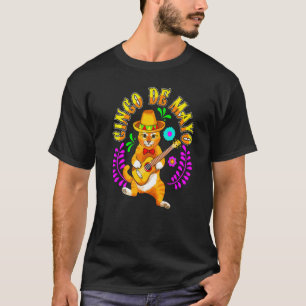 Cinco De Mayo Cat In Sombrero Mexican Hat Gato And T-Shirt
