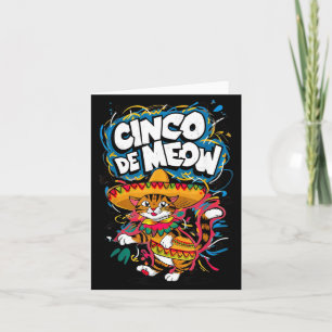 Cinco de Mayo Cat Sombrero Funny Fiesta Mexican Card