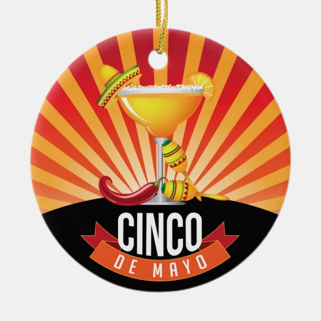 Cinco de Mayo Ceramic Tree Decoration (Front)