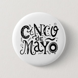 Cinco De Mayo Cool Typography 6 Cm Round Badge