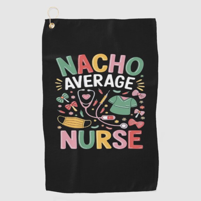 Cinco De Mayo Coquette Bow Nacho Average Nurse Nur Golf Towel (Front)
