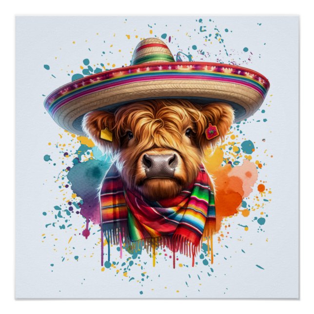Cinco de Mayo Cow Poster (Front)