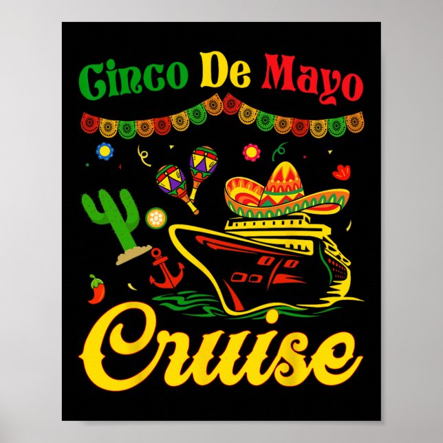 Cinco De Mayo Cruise Squad Group Matching Mexican  Poster (Front)