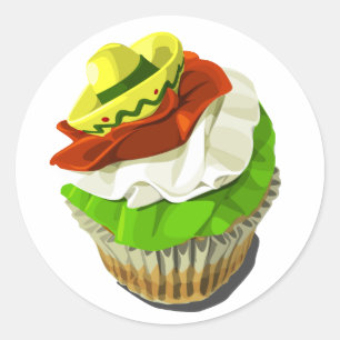 Cinco de Mayo cupcake sticker