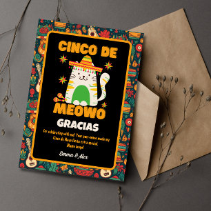 Cinco De Mayo- Cute Cat Gracias Thank you Card