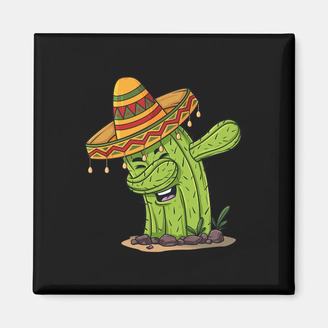 Cinco de Mayo Dabbing Cactus Fun Boys Kids  Magnet (Front)