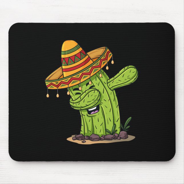 Cinco de Mayo Dabbing Cactus Fun Boys Kids  Mouse Pad (Front)