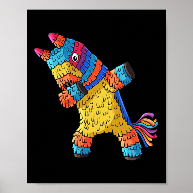 Cinco de Mayo Dabbing Donkey Pinata Fun Mexican Da Poster (Front)