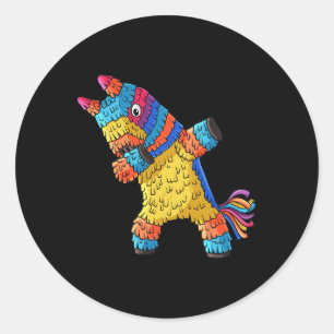 Cinco De Mayo Dabbing Donkey Pinata Funny Mexican  Classic Round Sticker