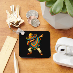 Cinco de Mayo Dabbing Mexican Poncho Key Ring