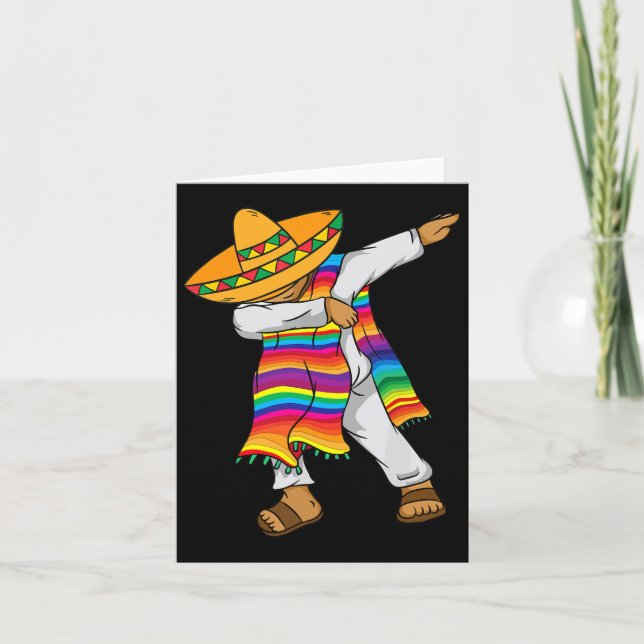 Cinco De Mayo Dabbing Mexican Poncho Kids Toddler  Card (Front)