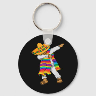 Cinco De Mayo Dabbing Mexican Poncho Kids Toddler  Key Ring