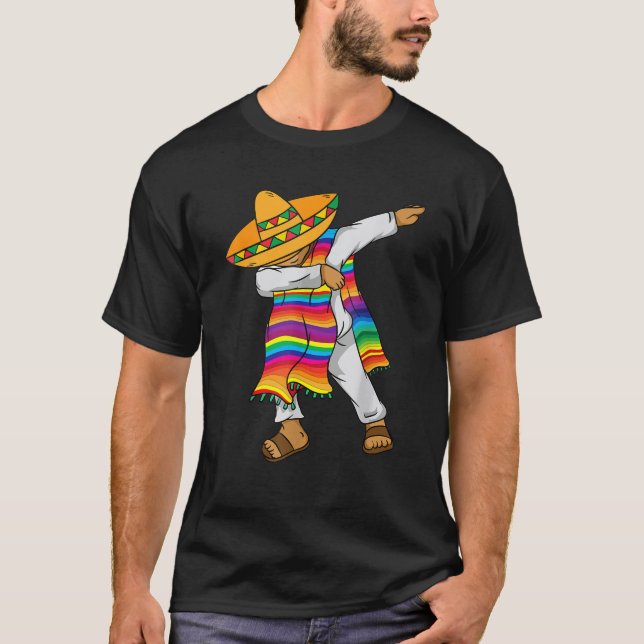 Cinco De Mayo Dabbing Mexican Poncho Kids Toddler  T-Shirt (Front)