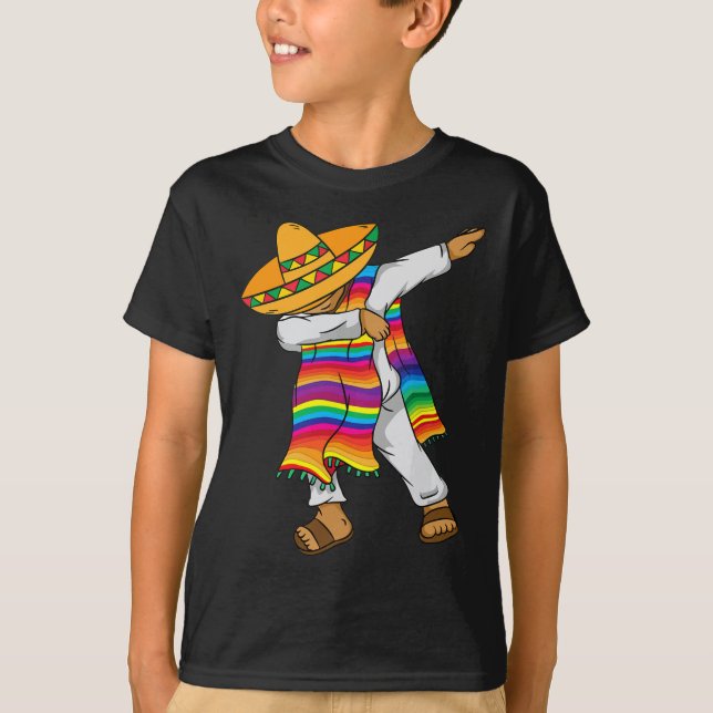 Cinco De Mayo Dabbing Mexican Poncho Kids Toddler  T-Shirt (Front)