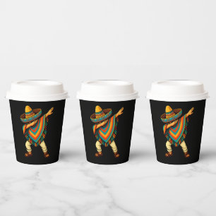 Cinco de Mayo Dabbing Mexican Poncho Paper Cups