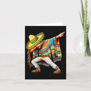Cinco De Mayo Dabbing Mexican Poncho Sombrero Hat Card