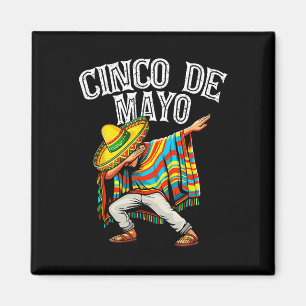 Cinco De Mayo Dabbing Mexican Poncho Sombrero Hat Magnet