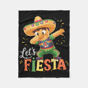 Cinco De Mayo Dabbing Pinata Let's Fiesta Squad Da Fleece Blanket