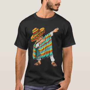 Cinco De Mayo Dabbing Poncho Sombrero Funny Mexica T-Shirt
