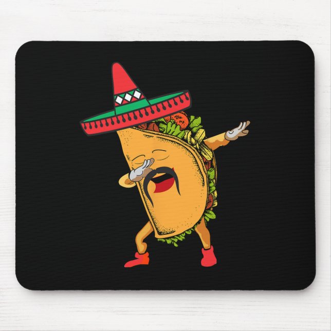 Cinco De Mayo Dabbing Taco Mexican Sombrero Hat Da Mouse Pad (Front)